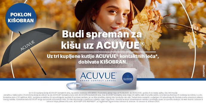 ☂️ 3 kutijice Acuvue leća = poklon kišobran! Jesenska ponuda u Livisionu