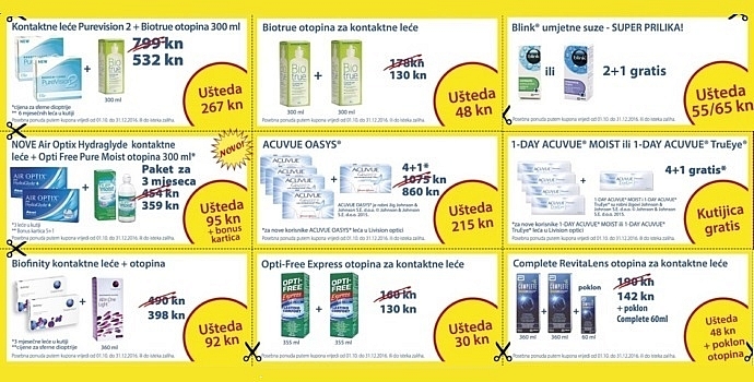 Novi kuponi s odličnim uštedama na kontaktne leće, otopine i kapi za oči